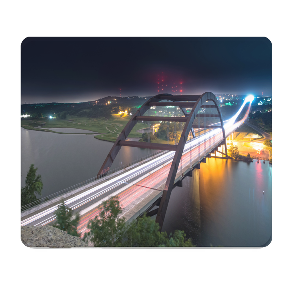 Pennybacker Bridge Austin Texas At Night Thick Mouse Pad