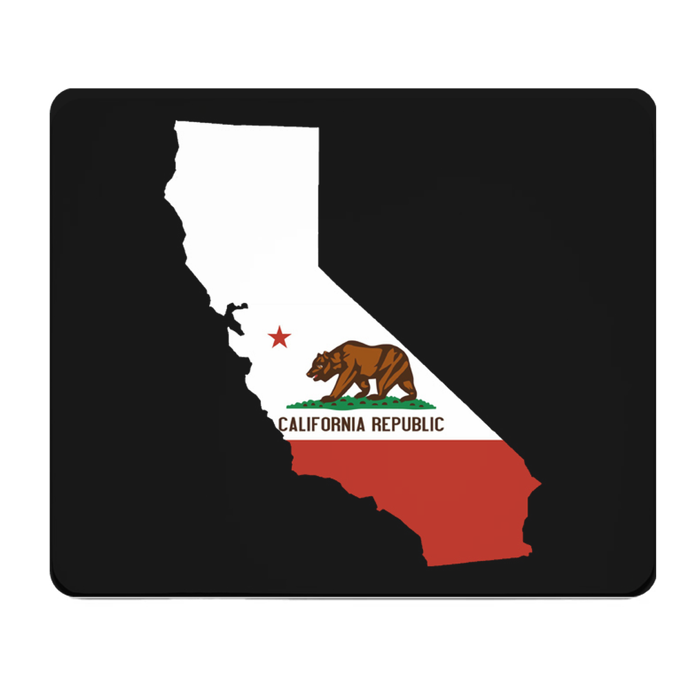California State Outline Thick Mouse Pad Colorful Map Art