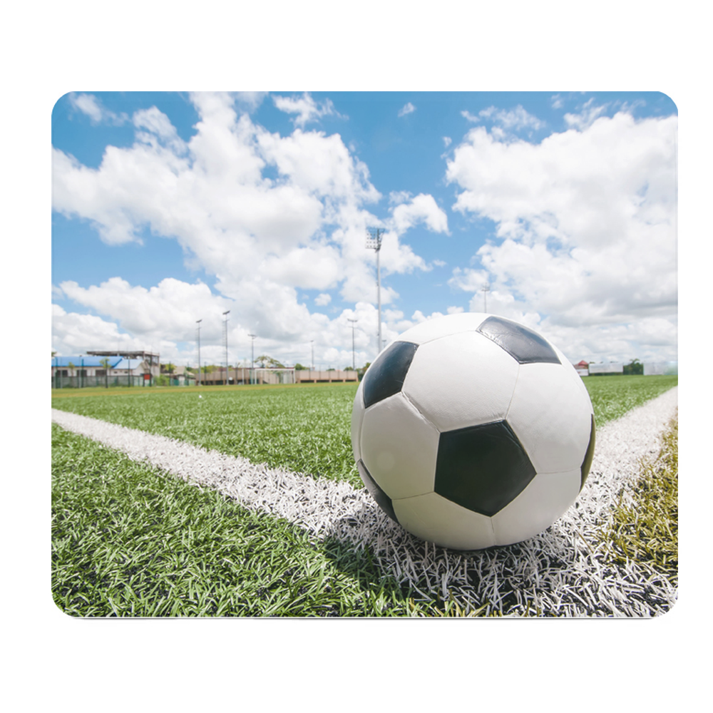Soccer Ball on Field Thick Mouse Pad for Desk Comfort