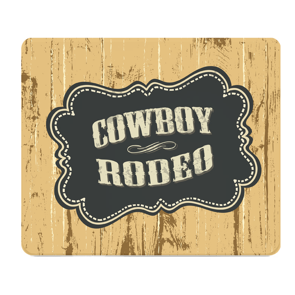 Cowboy Redeo Thick Leather Mouse Pad Rustic Vintage