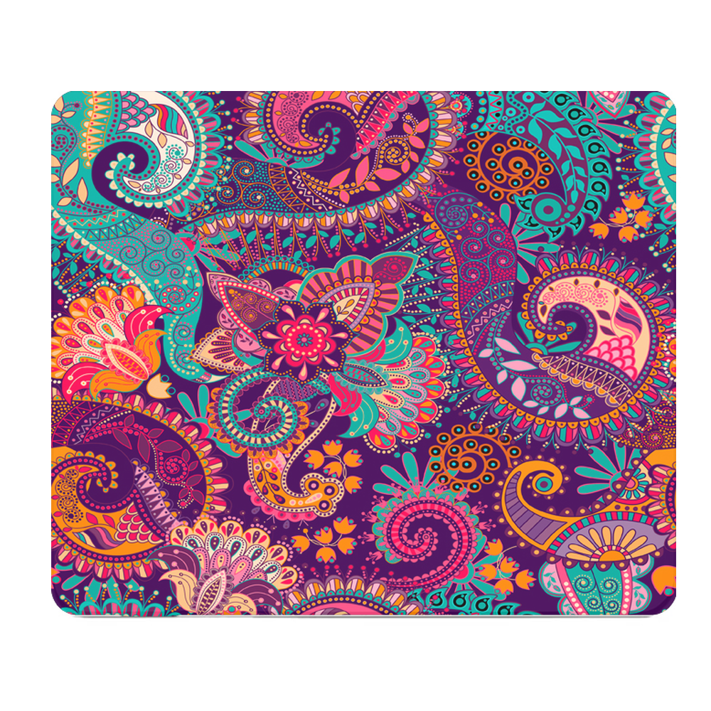 Paisley Print Thick Mouse Pad With Vibrant Colorful Design