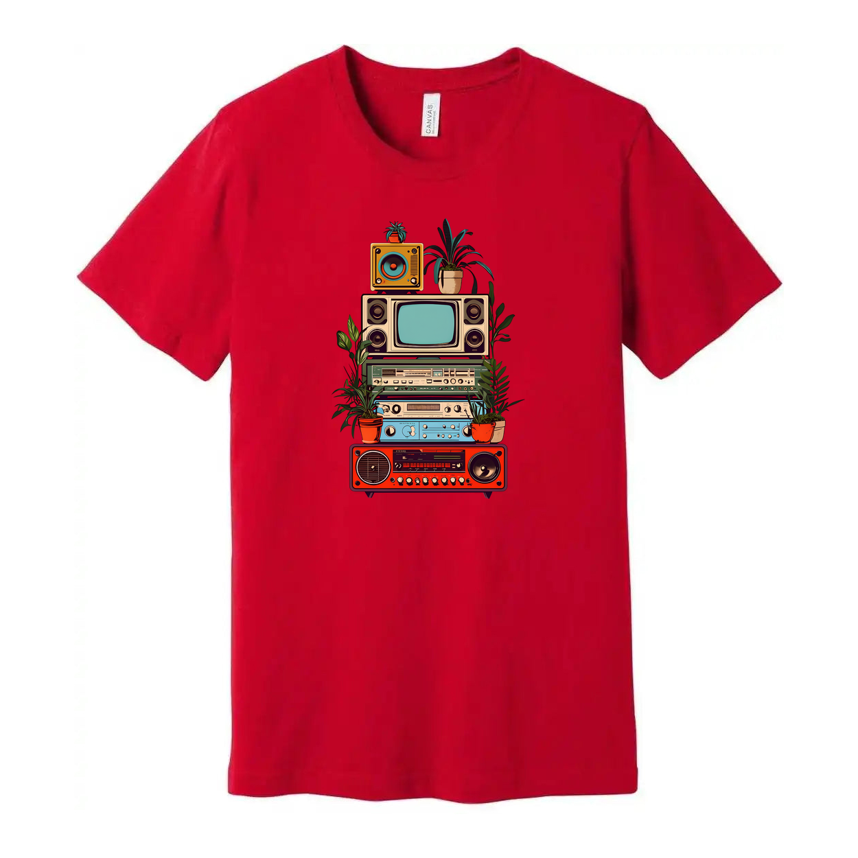 Vintage Electronics Stack Retro Unisex T Shirt Graphic Tee