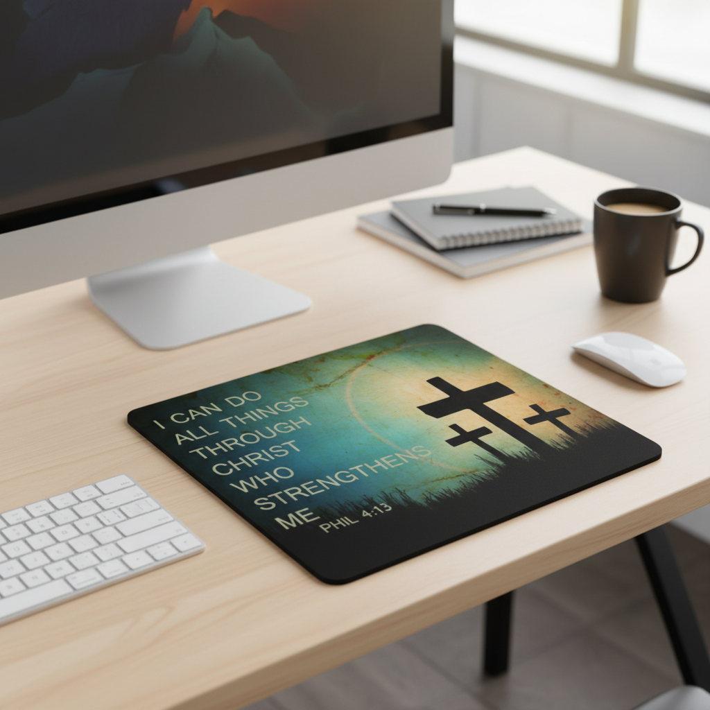 I Can Do All Things Through Christ Thick Desk Mouse Pad