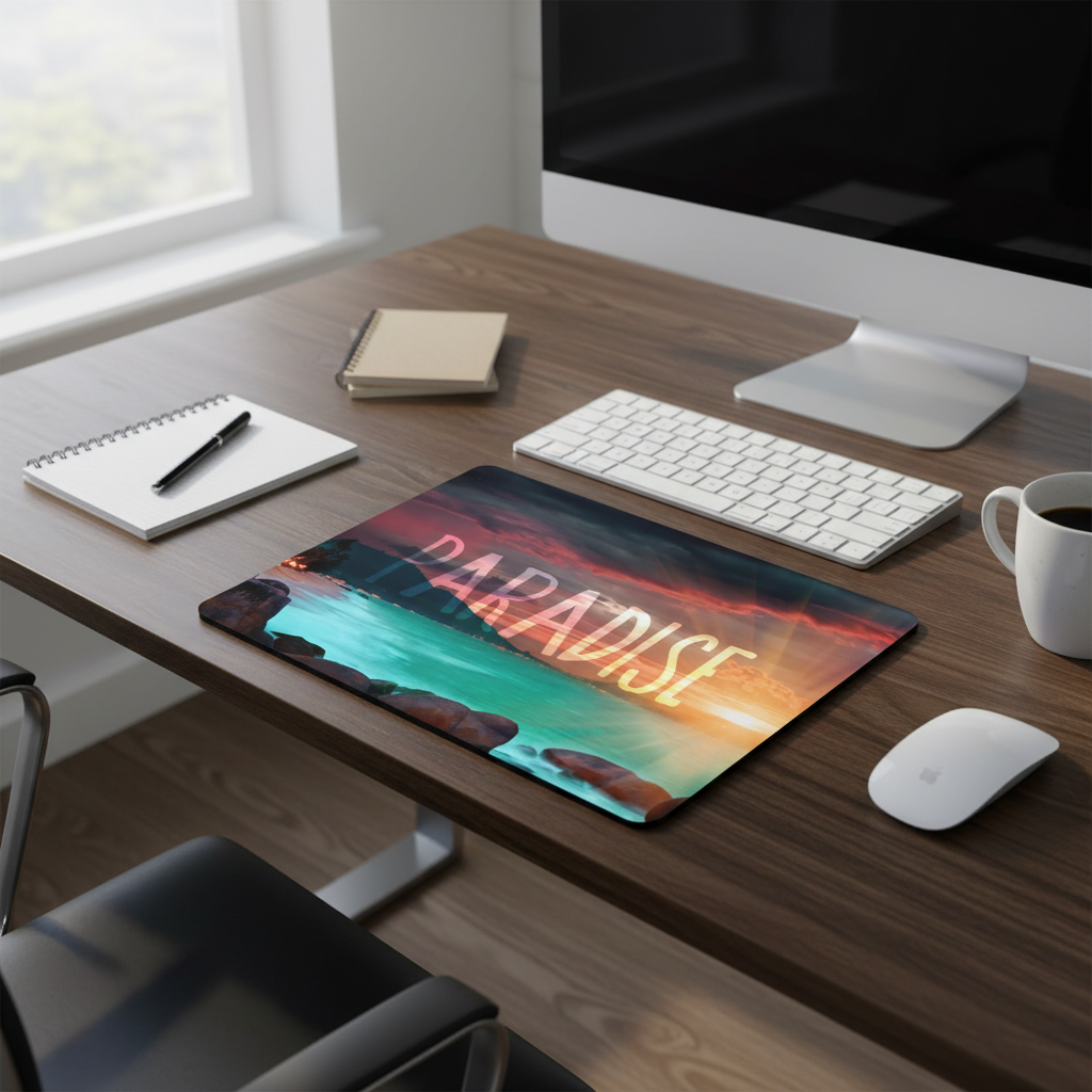 Paradise Ocean Beach Thick Mouse Pad For Desk And Computer