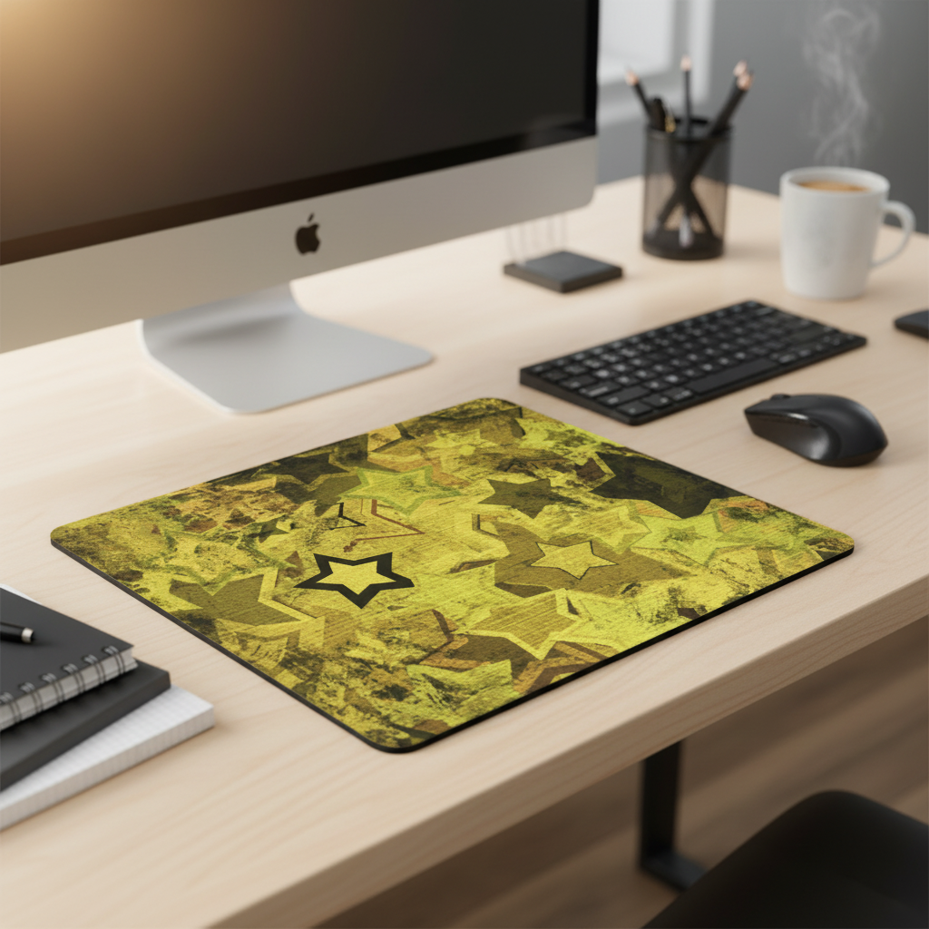 Rugged Military Stars Grunge Thick Mouse Pad Desk Mat