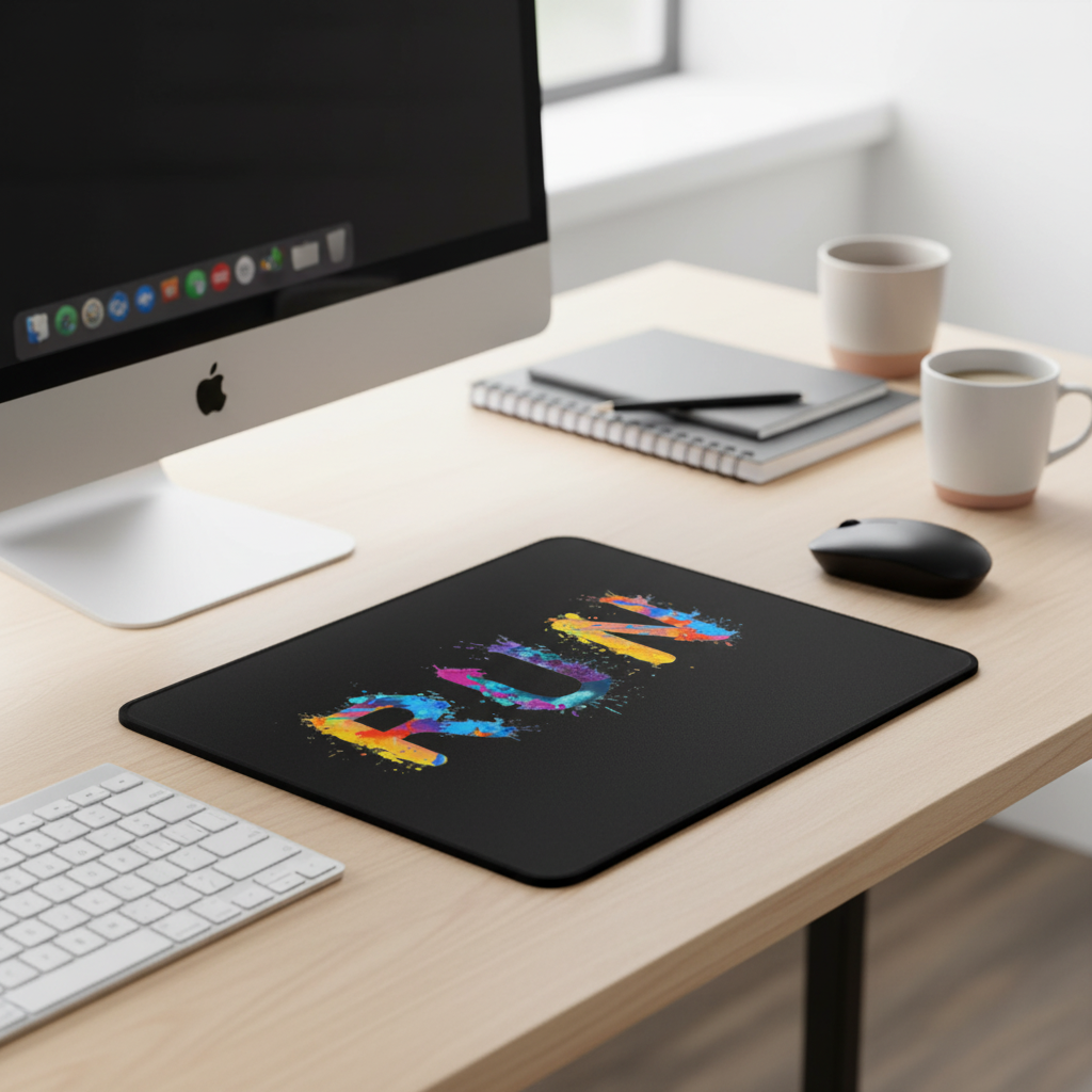Run Paint Splattered Thick Gaming Mouse Pad Non Slip