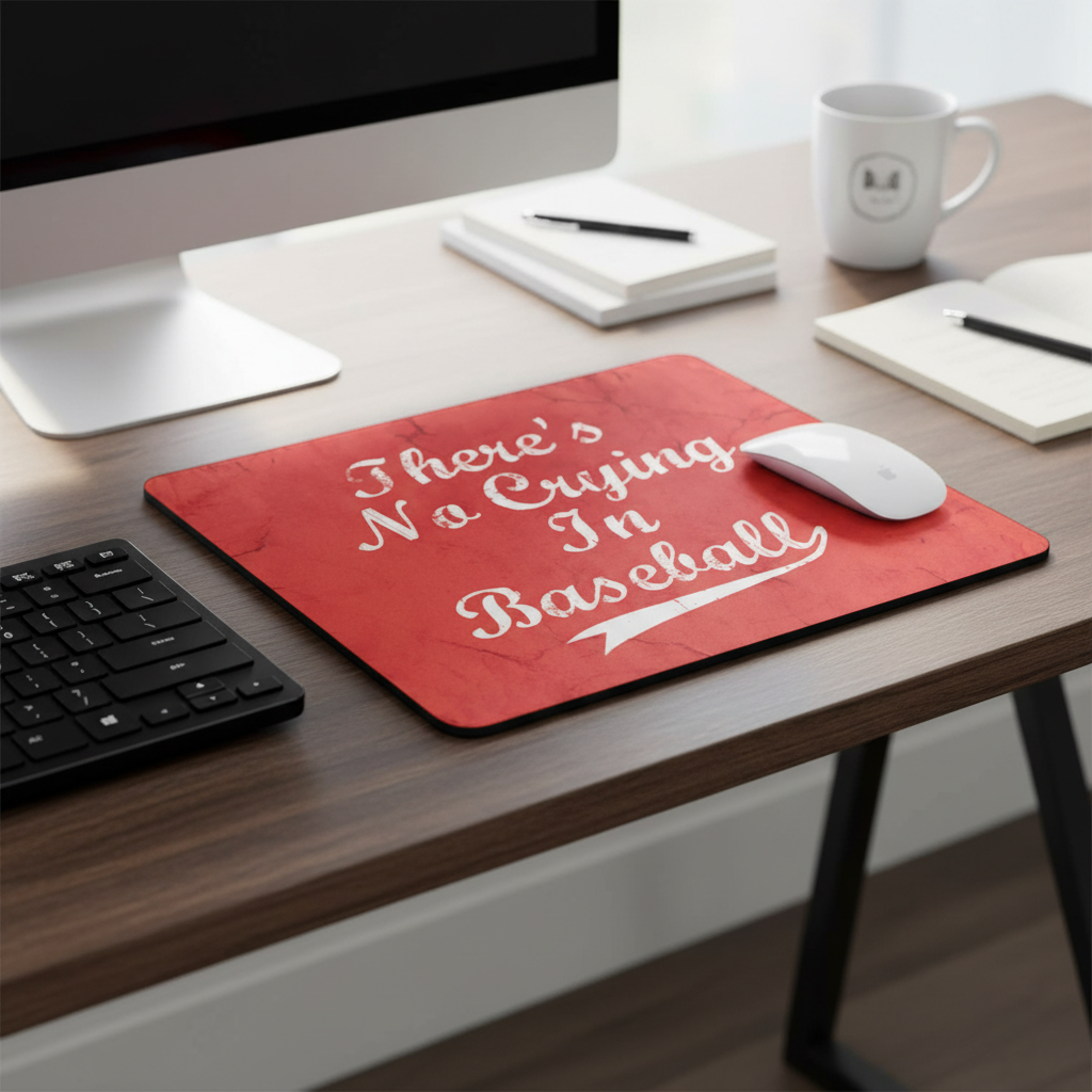 Theres No Crying In Baseball Red Thick Mouse Pad Pro
