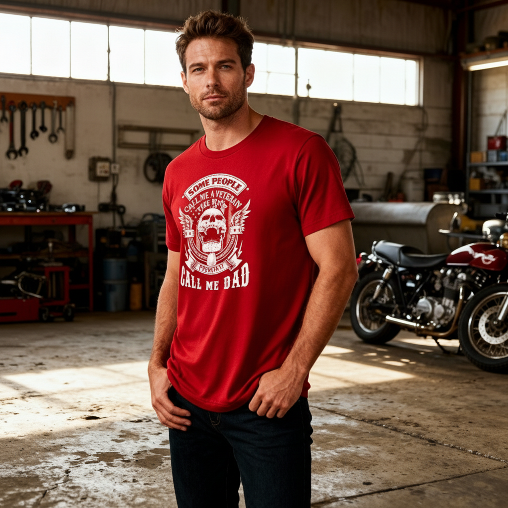 Unisex Short Sleeve Some People Call Me A Veteran The Most Important Call Me Dad Graphic Tee