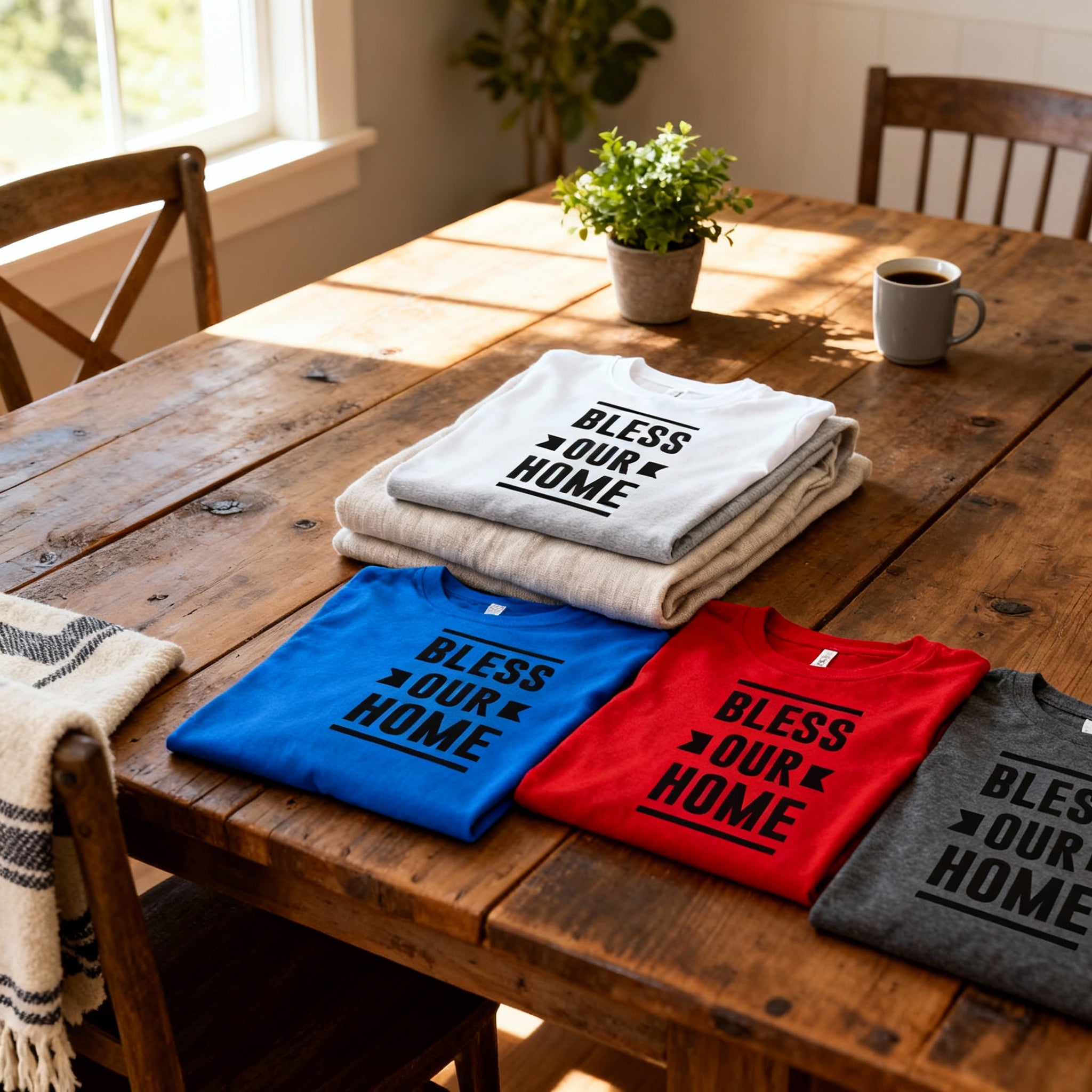 Bless Our Home Christian Graphic T Shirt for Unisex Fit Inspiring Faith Apparel Casual Wear