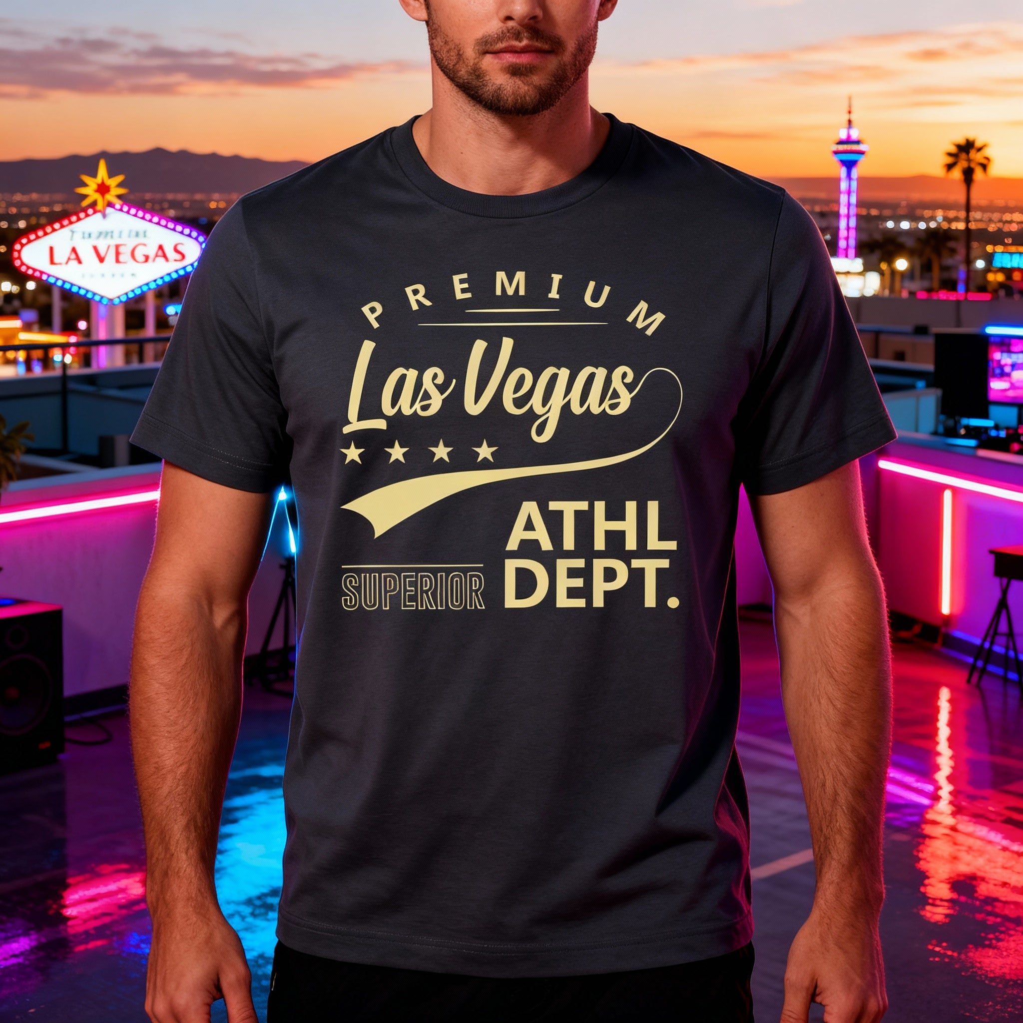 Premium Las Vegas Graphic T Shirt Short Sleeve Athletic Department Design Collection