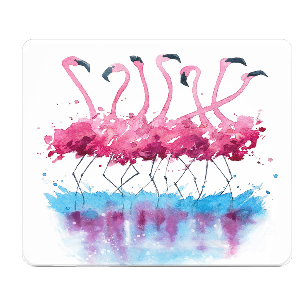 Watercolor Flamingos Thick Mouse Pad Desk Mat Artwork