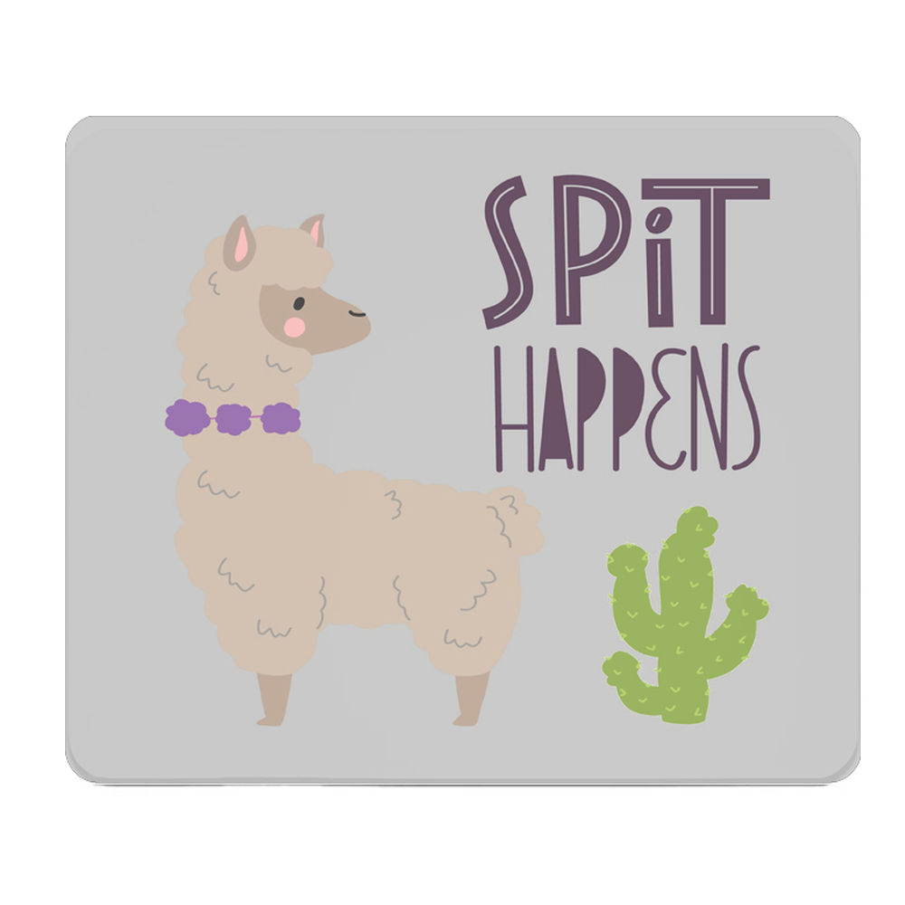 Spit Happens Llama Thick Mouse Pad For Desk Decor Office