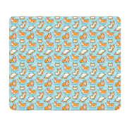 Blue Thick Corgi Pattern Mouse Pad For Comfort Glide
