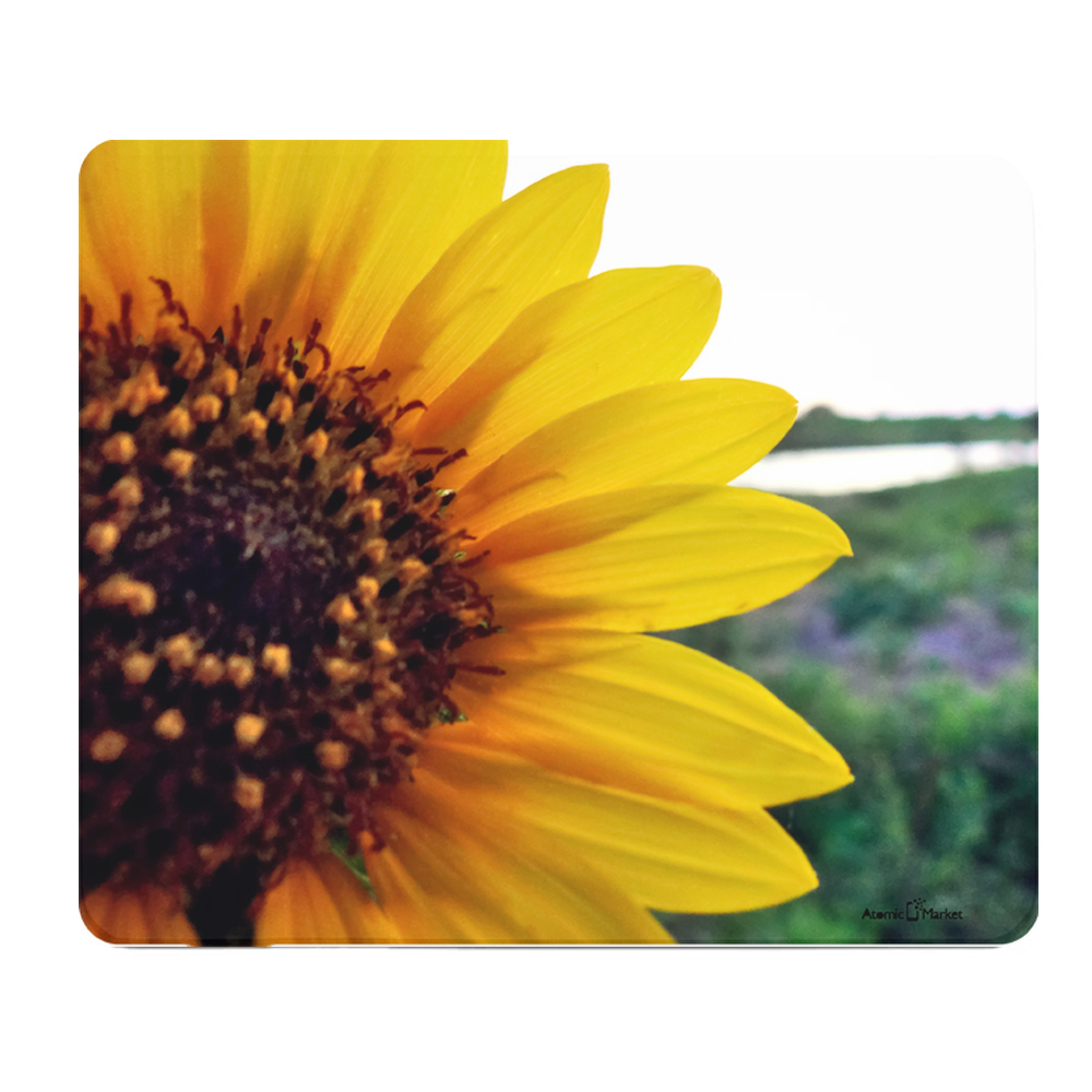 Yellow Sunflower By A Pond Thick Mouse Pad For Desk Comfort