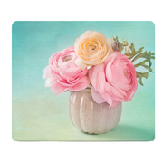 Vintage Floral Vase Thick Mouse Pad For Home Office