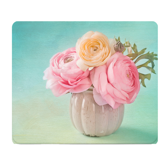 Vintage Floral Vase Thick Mouse Pad For Home Office