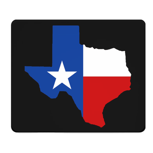 Texas Flag State Outline Thick Mouse Pad With Star