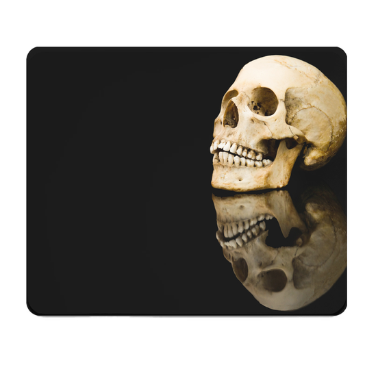 Skull Reflection Black Thick Mouse Pad For Desk Setup