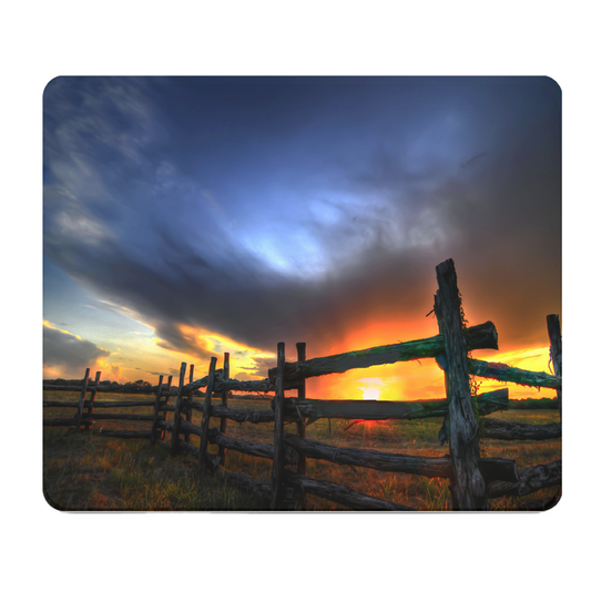 Rustic Fence Sunset Thick Mouse Pad Desk Mat Comfort