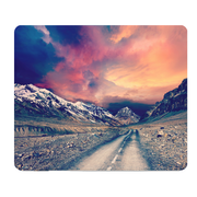 Retro Landscape Road To The Mountains Thick Mouse Pad
