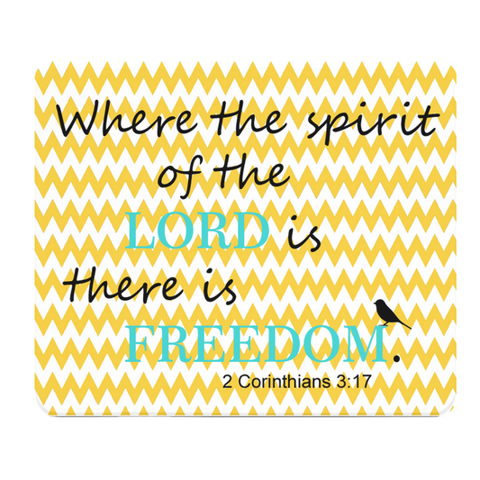 Religious 2 Corinthians 3 17 Thick Mouse Pad With Scripture
