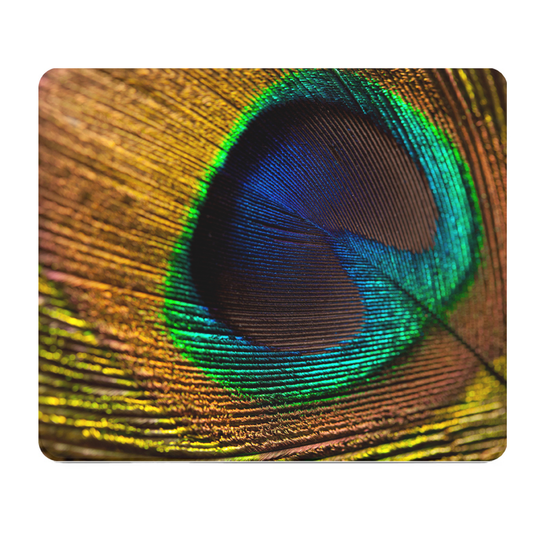 Colorful Peacock Feather Thick Mouse Pad for Comfort