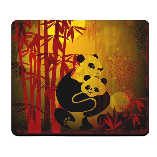 Ergonomic Panda Love Thick Mouse Pad With Bamboo Design