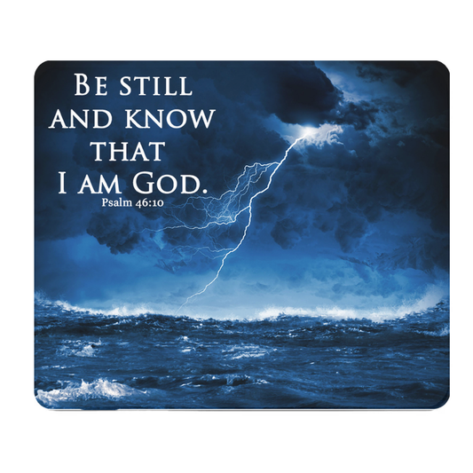 Ocean Storm Be Still Quote Thick Blue Seascape Mouse Pad