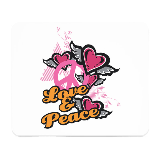 Love And Peace Thick Mouse Pad Cushioned Desk Accessory