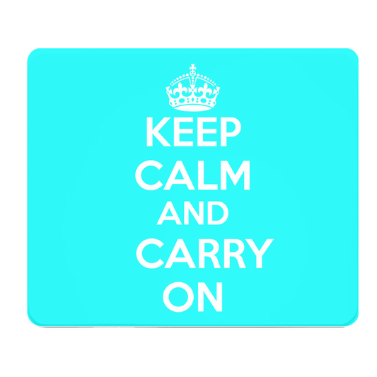 Keep Calm And Carry On Baby Blue Thick Desk Mouse Pad
