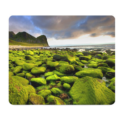 Iceland Shore Thick Mouse Pad Mossy Coastal Scene Texture