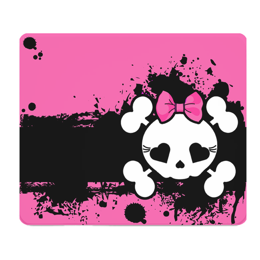 Hot Pink Girl Skull Thick Mouse Pad Desk Mat For Work
