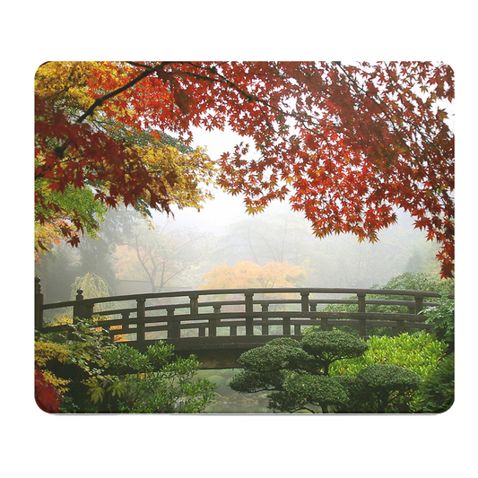 Fall Morning Misty Garden Thick Mouse Pad for Desk