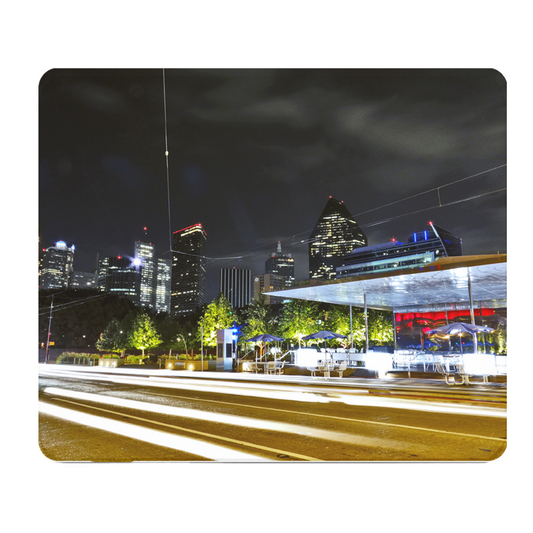 Downtown Dallas Night Cityscape Thick Mouse Pad For Desk