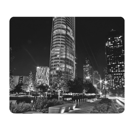 Downtown Dallas Black And White Thick Mouse Pad For Desk