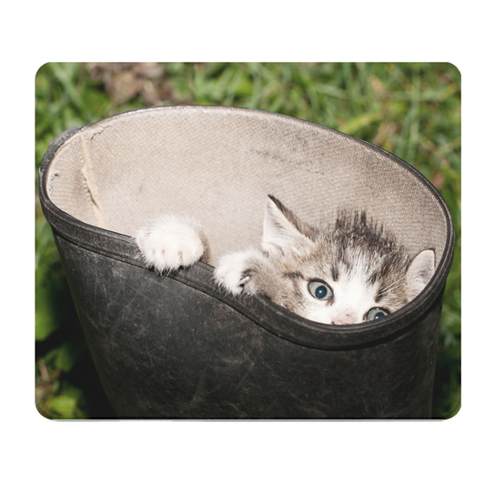 Curious Kitten In Boot Thick Mouse Pad For Desk Charm