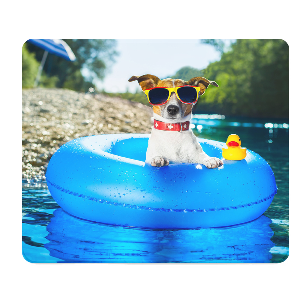 Cool Dog Summer Thick Mouse Pad With Cushioned Surface