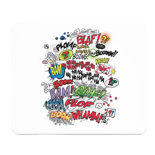 Bright Comic Book Words Thick Mouse Pad For Pop Art Desk