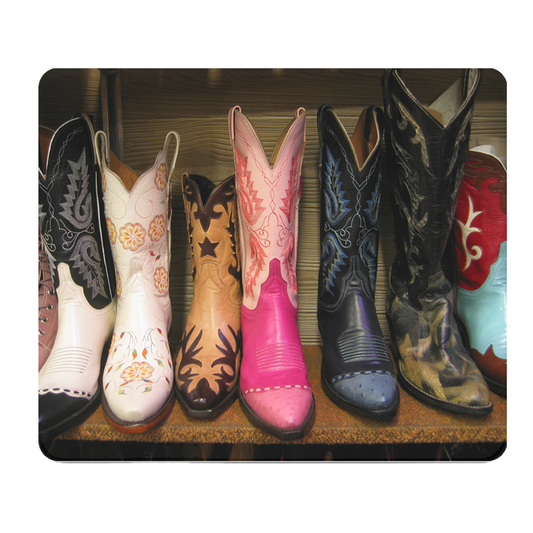 Colorful Cowboy Boots Thick Mouse Pad Desk Accessory