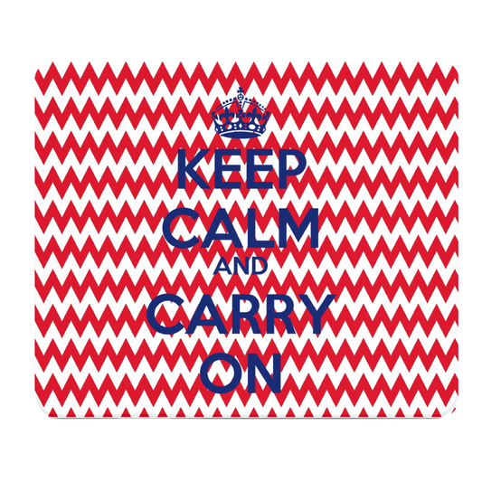 Chevron Keep Calm And Carry On Thick Mouse Pad Desk Pad