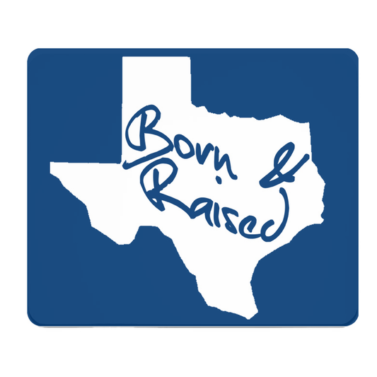 Born And Raised Texas White Thick Mouse Pad Desk Mat