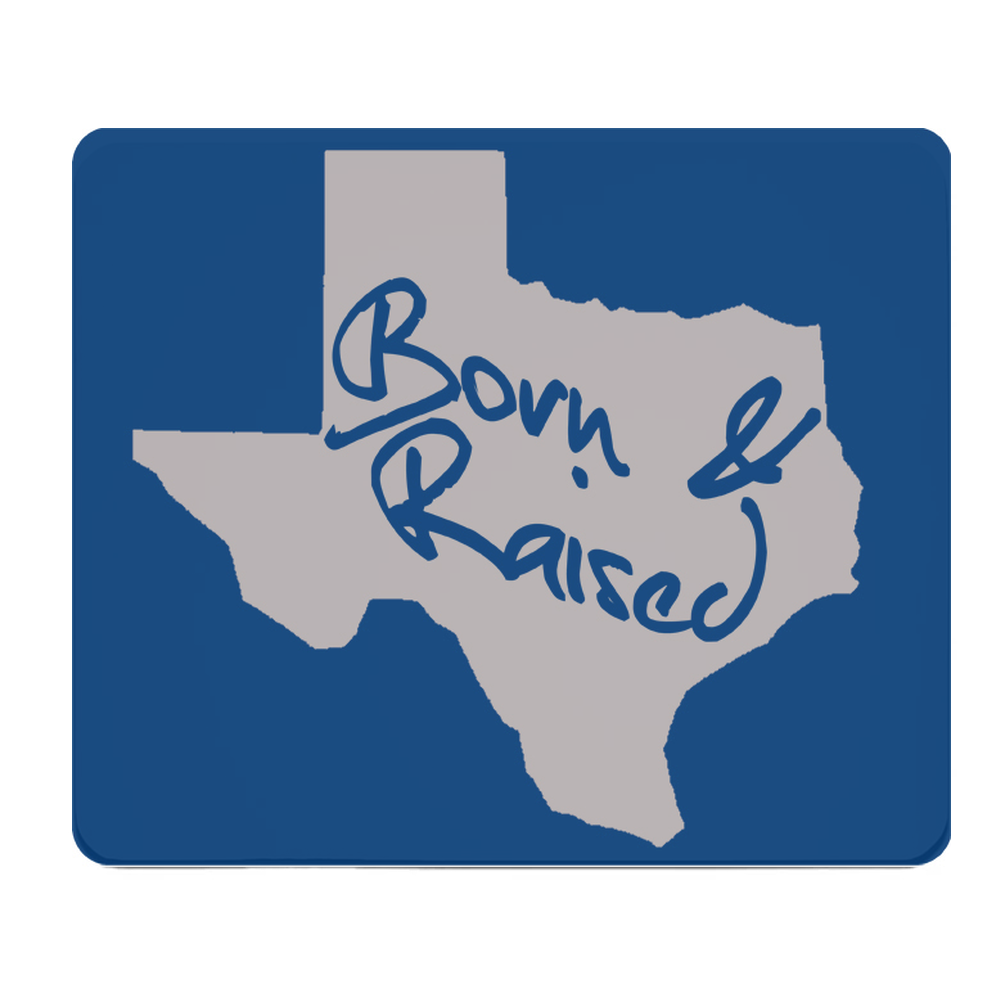 Born And Raised Texas Grey Thick Mouse Pad Desk Mat