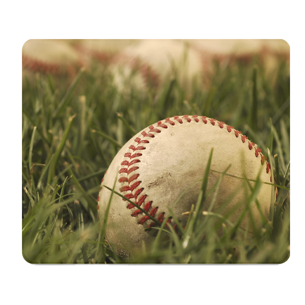 Baseball In Grass On Field Thick Mouse Pad For Desk