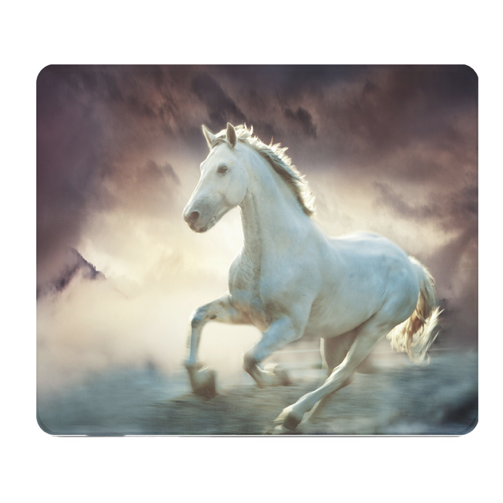 White Horse Thick Mouse Pad For Comfort And Clarity