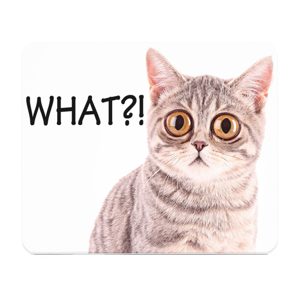 Surprised Cat What Thick Mouse Pad for Desk and Gift