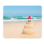Snowman On The Beach Thick Mouse Pad Large Desk Pad