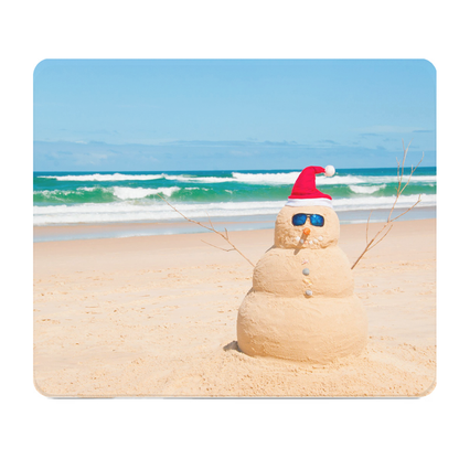 Snowman On The Beach Thick Mouse Pad Large Desk Pad