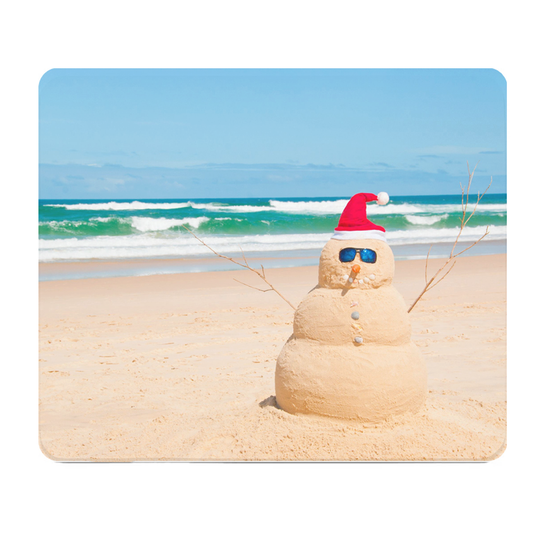 Snowman On The Beach Thick Mouse Pad Large Desk Pad