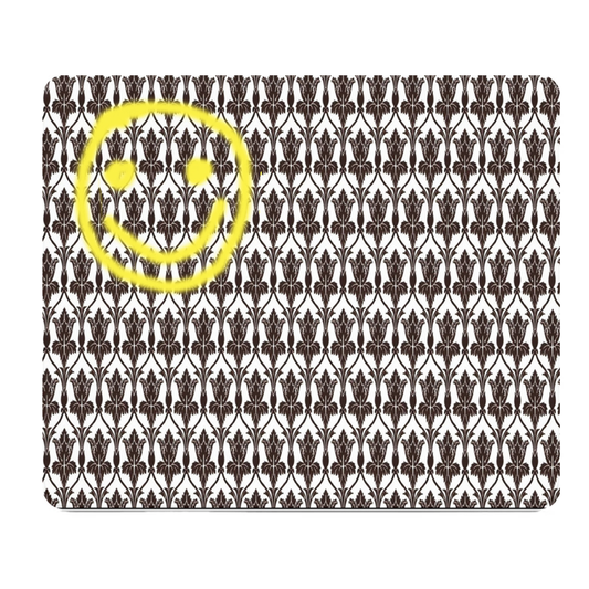 Sherlock Wallpaper Damask Smiley Thick Mouse Pad Yellow