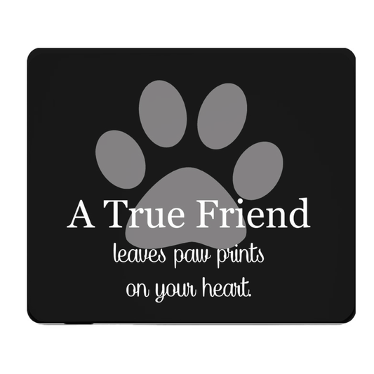 Black Pawprint Quote Thick Mouse Pad Desk Mat Gift Idea